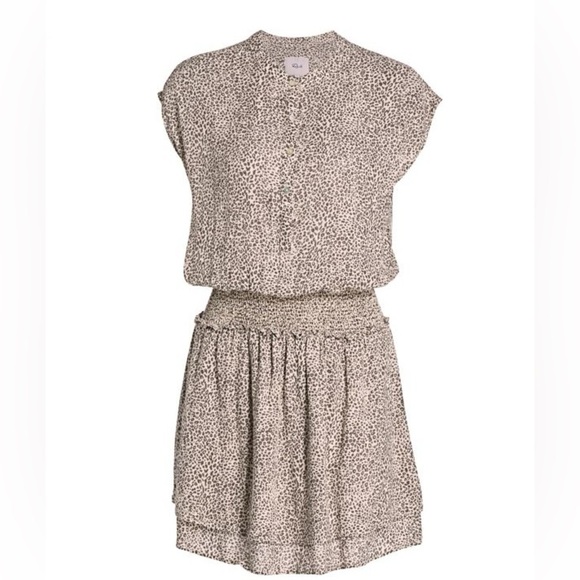 RAILS Angelina Sand Cheetah Print Smocked Dress Revolve - Picture 1 of 10